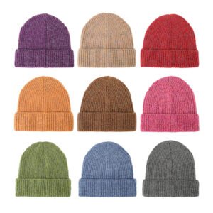 Women's Winter Knitted Beanie Hat - Multiple Colors Available