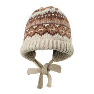 Ethnic Patterned Knitted Earflap Beanie - Warm Winter Headwear