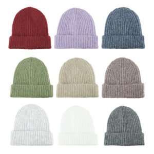 Multicolor Ribbed Knit Beanies for Winter Fashion