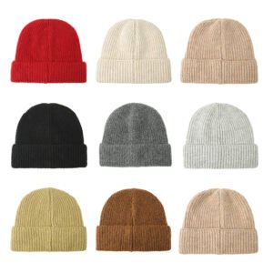 Multi - Color Knitted Beanies: Warm & Stylish Hats for Winter Fashion