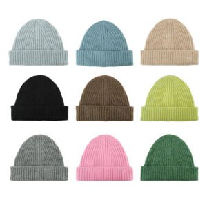 Multi - Colored Ribbed Knit Beanies for Winter Warmth & Style