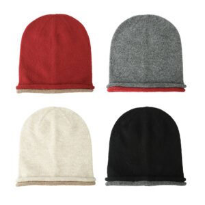 Reversible Knit Beanies 4 Colors Double-Sided Warmth for Winter Style