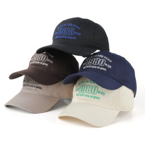 Retro "Back to The TUAO 1980" Embroidered Baseball Caps - Multiple Colors, Vintage Style for Daily & Outdoor Wear