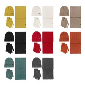 Premium Cable Knit Winter Set - Beanie, Scarf, Touchscreen Gloves in Multiple Colors for Cold Weather Essentials