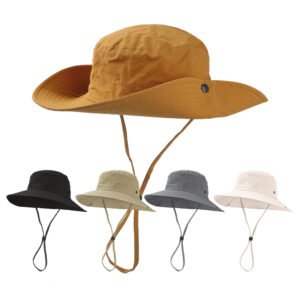 Outdoor Wide - Brim Sun Hat: UV Protection, Adjustable Chin Strap, Multiple Colors for Hiking, Camping & Fishing