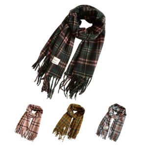 Vintage Plaid Fringe Scarf - Classic Tartan Pattern Winter Scarves for Women & Men in Multiple Colors