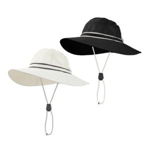 Wide Brim Sun Hat for Women Men - UV Protection, Adjustable Chin Strap, Breathable Mesh