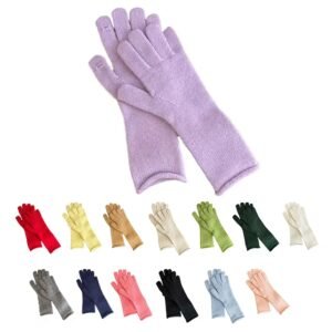 Multi-Color Knitted Long Gloves - Soft Warm Winter Gloves for Women, Fashionable Full-Finger Gloves for Cold Weather & Daily Style