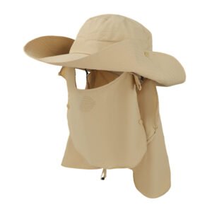 Sun Protection Hat with Face and Neck Flap, Wide Brim UV Shield Hat for Outdoor Activities