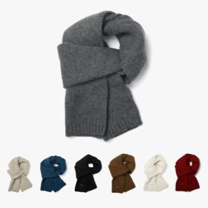 Premium Knitted Wool Scarf - Ultra-Soft Warm Winter Scarf with Multiple Colors, Stylish Unisex Scarf for Cold Weather Fashion & Comfort