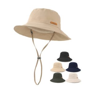 Outdoor Sun Protection Bucket Hat with Adjustable Chin Strap - Multiple Colors Available