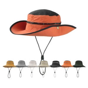 Men's Outdoor Wide Brim Sun Hat - UV Protection, Breathable & Adjustable for Hiking, Fishing & Camping