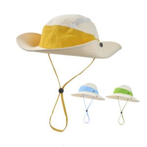 Kids' Outdoor Wide - Brim Sun Hat with Chin Strap, Breathable & Adjustable for Camping, Hiking