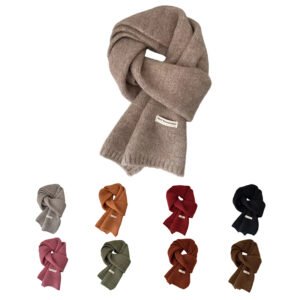 Cozy Knitted Cashmere Feel Scarf for Women - Multi-Color Oversized Warm Winter Scarves with Brand Label