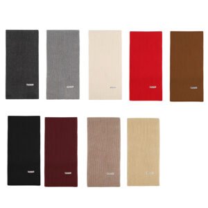 Ribbed Knit Winter Scarf for Men & Women - Multi-Color Minimalist Warm Scarves with Brand Tag