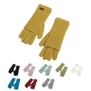 Women's Knitted Convertible Fingerless Gloves - Multi-Color Warm Winter Gloves with Removable Cuffs for Fashion & Function