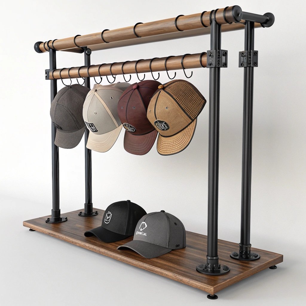 durable metal hat rack construction