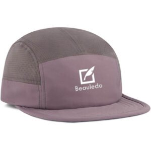 Beauledo Black Quick-Dry 5-Panel Cap | Breathable Outdoor Sports Hat for Men & Women