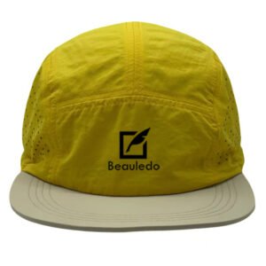 Beauledo Breathable 5-Panel Hat - Lightweight Yellow Outdoor Cap for Hiking