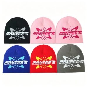MONTEE'S Y2K Style Jacquard Knit Beanie