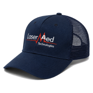 Laser Aed Heartbeat Embroidered Curved Brim Baseball Cap – Breathable Mesh Trucker Hat Adjustable Outdoor Sun Hat for Daily Wear & Streetwear
