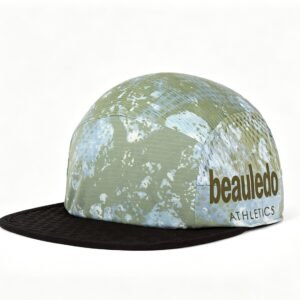 Beauledo Camo Print 5 Panel Camp Hat, Ripstop Mesh Flat Brim Outdoor Cap for Hiking Camping Travel Fishing