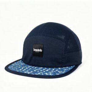 Pattern Inner Brim 5 Panel Mesh Running Cap, Quick Dry Breathable Outdoor Sports Hat, Beauledo Adjustable Flat Bill Camp Cap