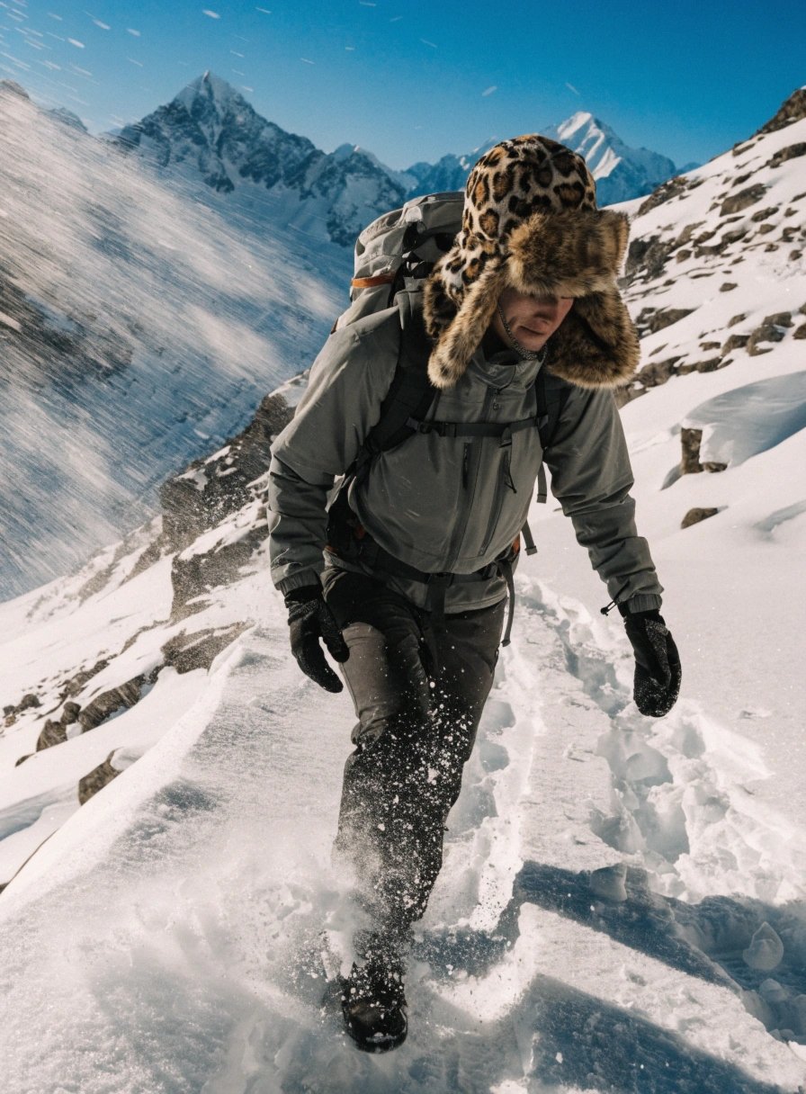 Outdoor adventure with trapper hat