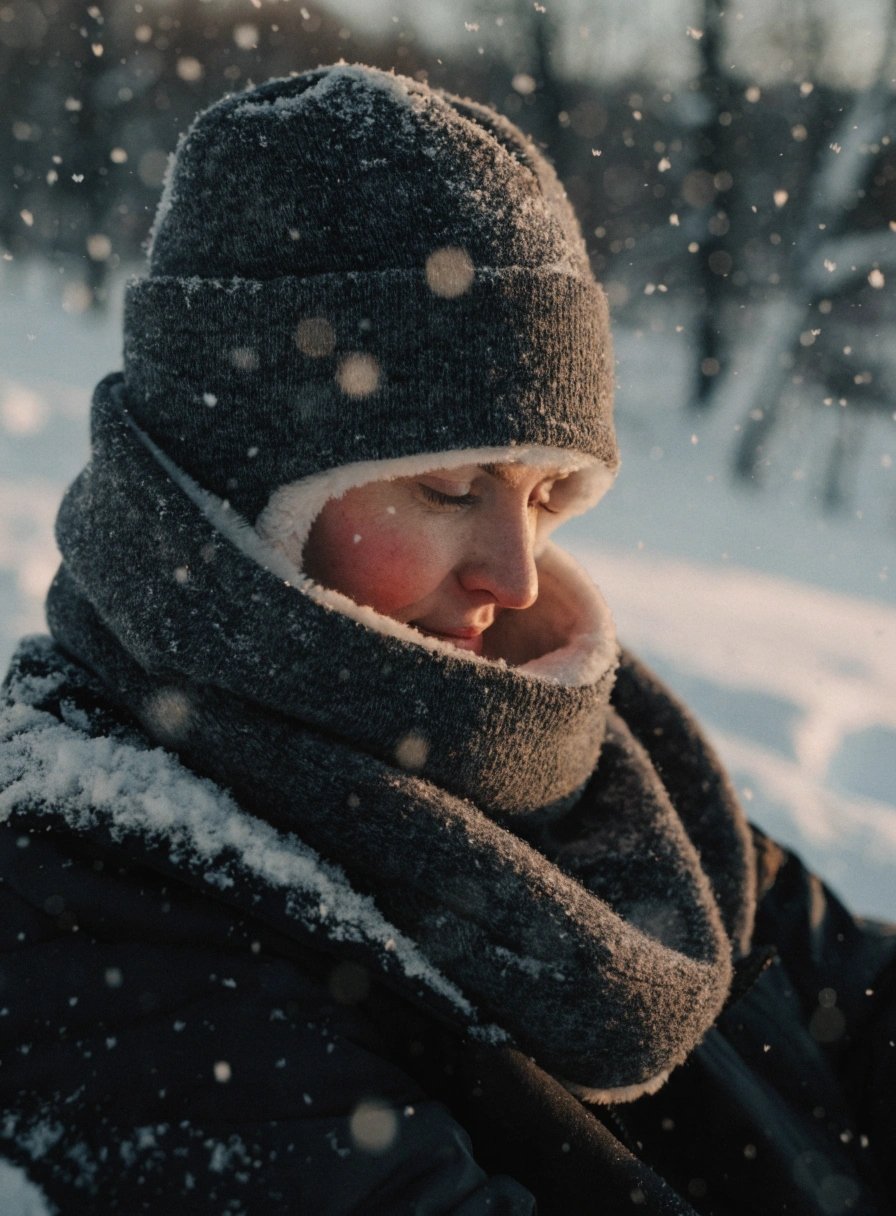 winter hat covering neck