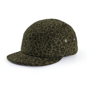 Wholesale 3 Tone Low Saturation Cheetah Print Suede Five Panel Hat, Lightweight Foldable Elastic Adjustable Camping Cap OEM ODM Supported