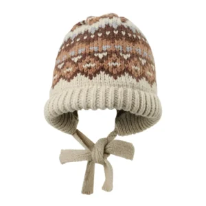 Ethnic Patterned Knitted Earflap Beanie – Warm Winter Headwear