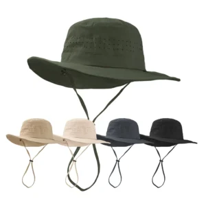 Outdoor Wide – Brim Sun Hat with Chin Strap, Multiple Colors Available for Hiking, Fishing & Camping