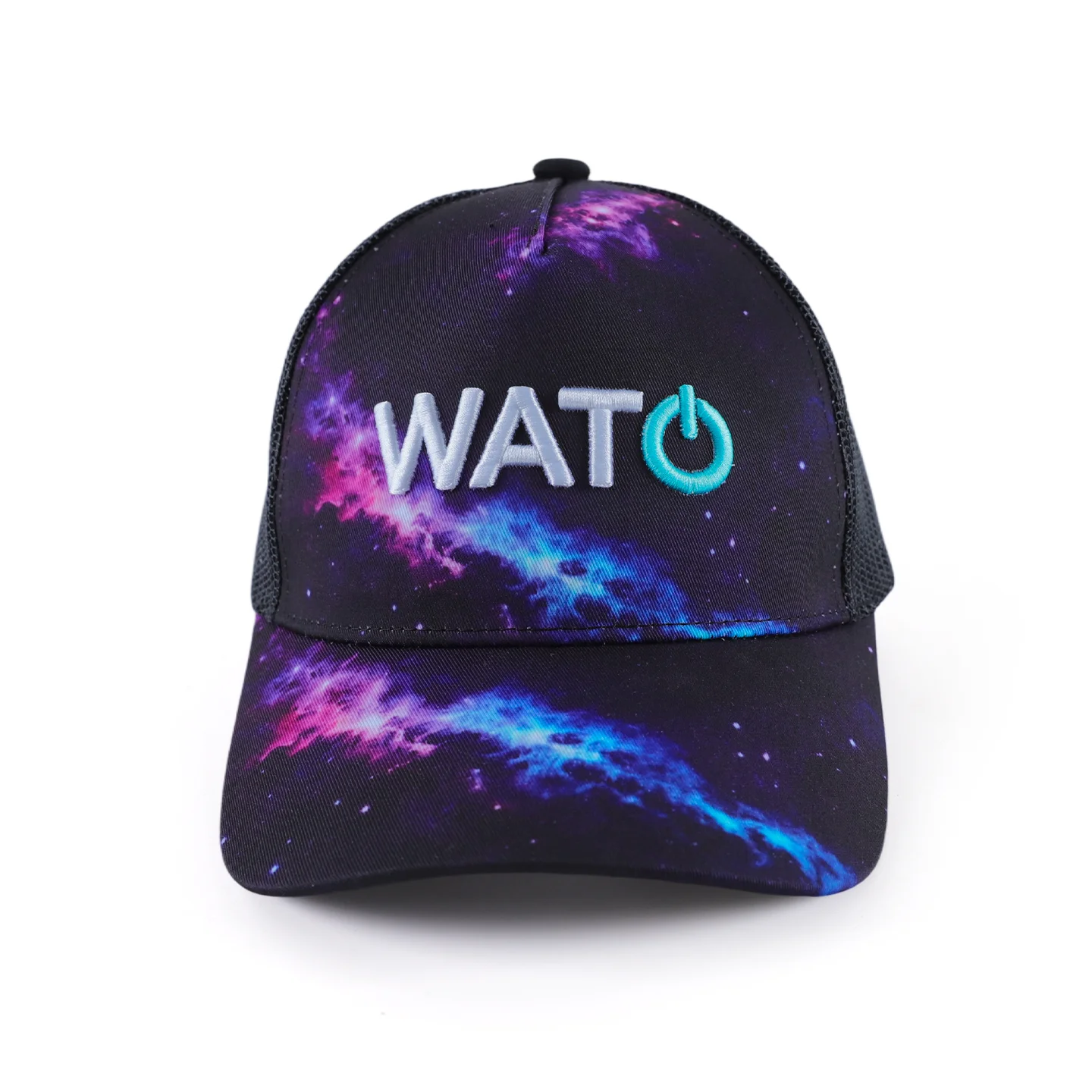 Cap with a printed galaxy graphic