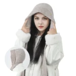 Women’s Winter Knitted Hat Scarf Set with Hood and Pearl Accents - image 4
