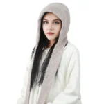 Women’s Winter Knitted Hat Scarf Set with Hood and Pearl Accents - image 6