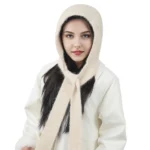 Women’s Winter Knitted Hat Scarf Set with Hood and Pearl Accents - image 7
