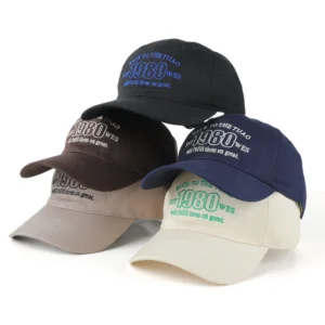 Retro “Back to The TUAO 1980” Embroidered Baseball Caps – Multiple Colors, Vintage Style for Daily & Outdoor Wear