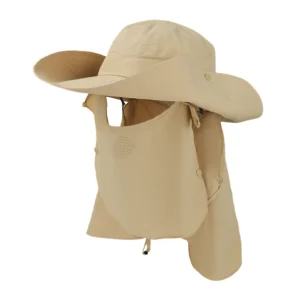 Sun Protection Hat with Face and Neck Flap, Wide Brim UV Shield Hat for Outdoor Activities