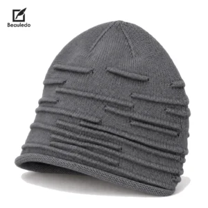 Dark Grey 100% Acrylic Knit Beanie Unisex Stretch Warm Winter Hat One Size Attributes: