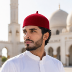 Man wearing a felted wool cap
