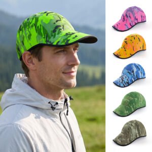 Customized logo camouflage graffiti color scheme, foldable lightweight wrinkle resistant golf cap, one-piece molding, foldabl
