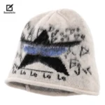 Y2K Graffiti Star Jacquard Knit Bucket Beanie, Vintage 90s Streetwear Warm Knitted Hat for Men Women - image 4