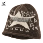 Y2K Graffiti Star Jacquard Knit Bucket Beanie, Vintage 90s Streetwear Warm Knitted Hat for Men Women - image 2