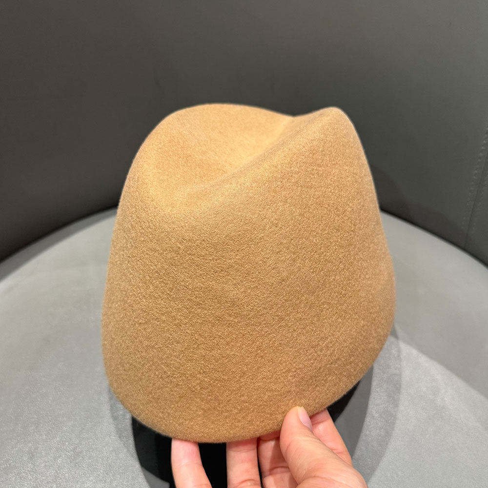 Mustard felted wool hat