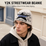 Y2K Graffiti Star Jacquard Knit Bucket Beanie, Vintage 90s Streetwear Warm Knitted Hat for Men Women - image 8
