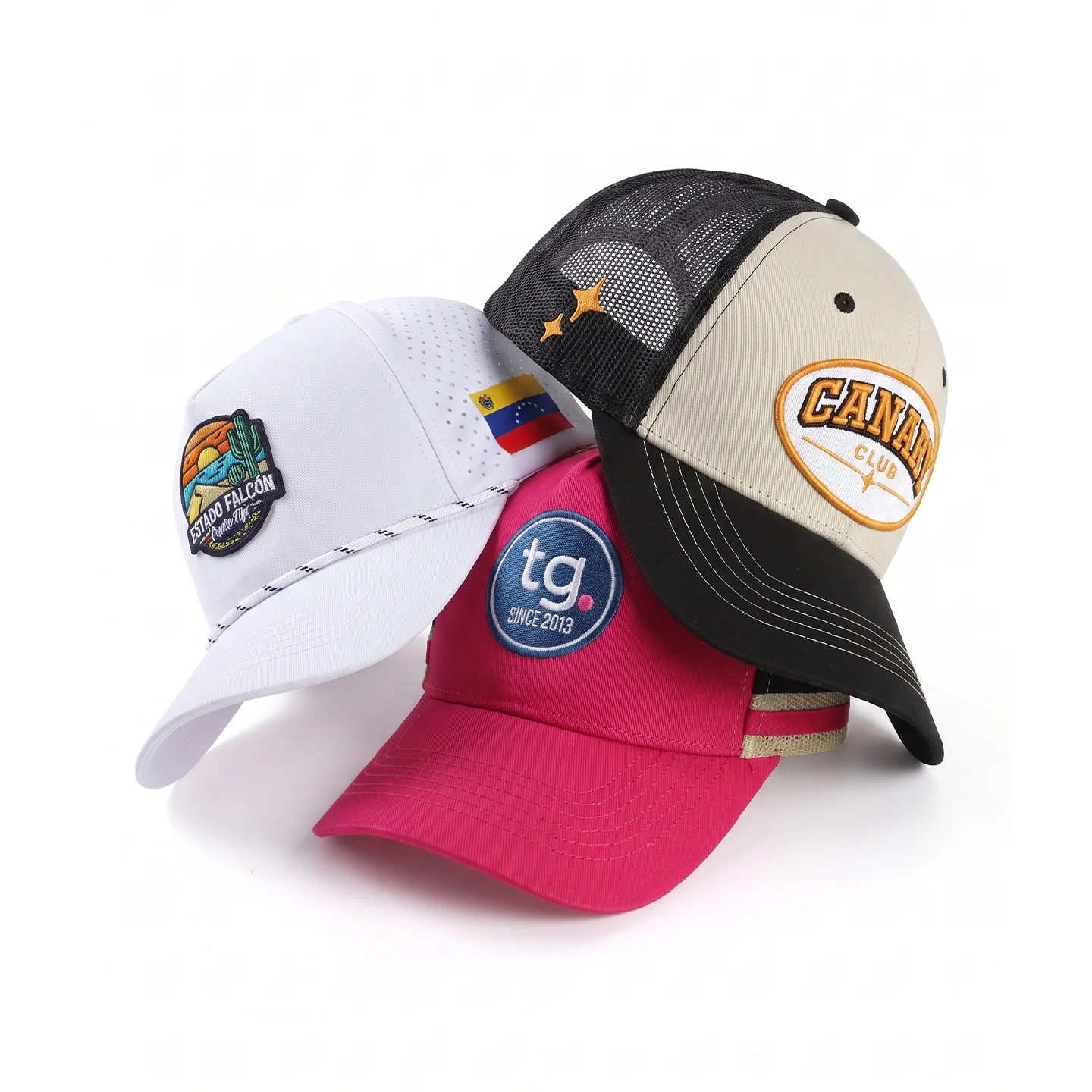 Custom cap with embroidered patches