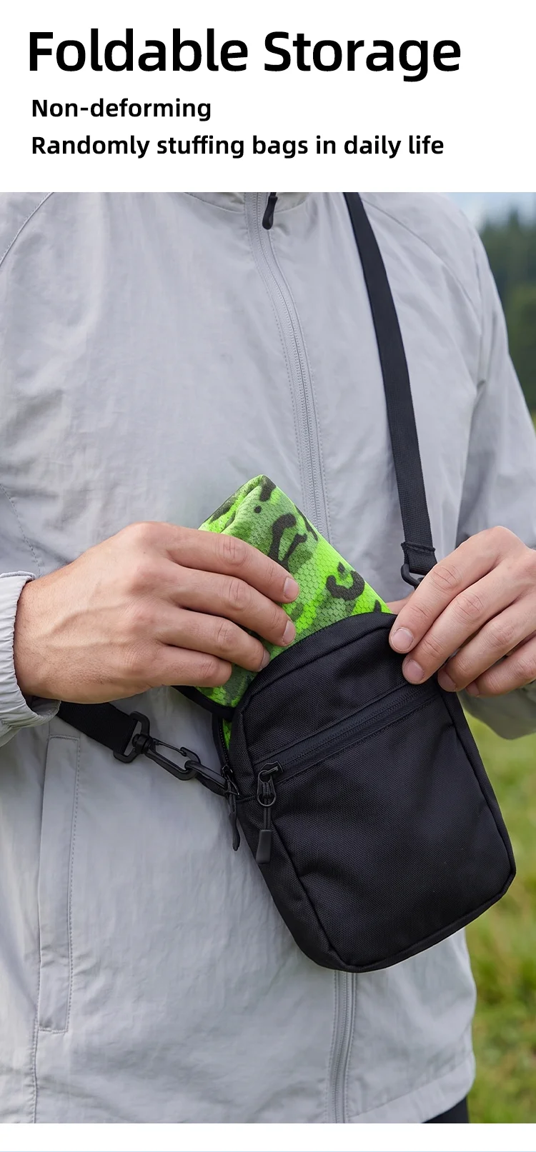 Person holding a folded cap
